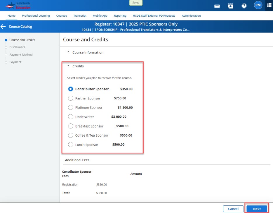Step 6: Registration Type